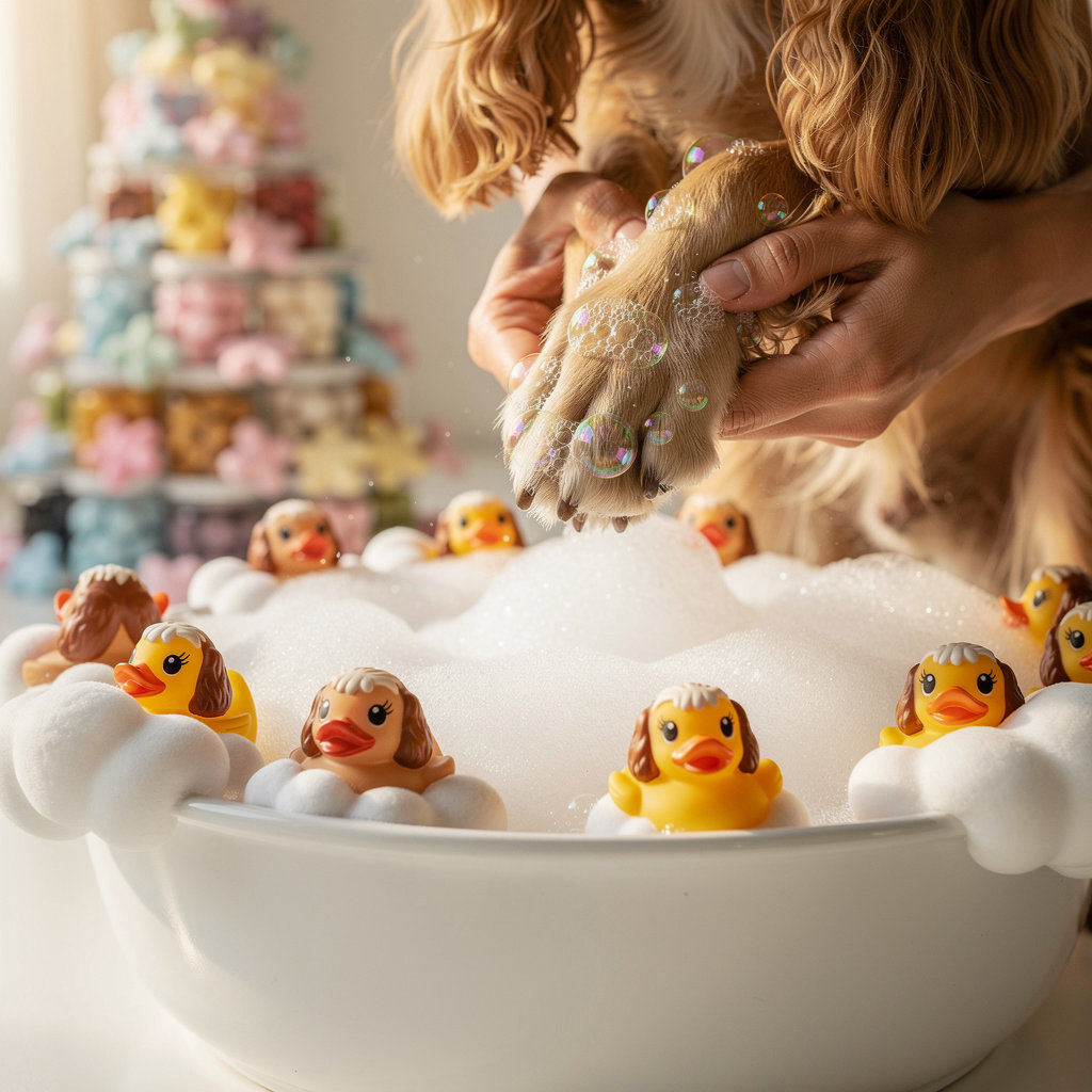 Peaven pet daycare - happy Cocker Spaniels playing in heavenly paradise setting